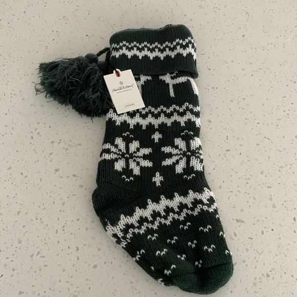 NWT HEARTH & HAND Knit Tasseled Holiday Stocking - Picture 2 of 11